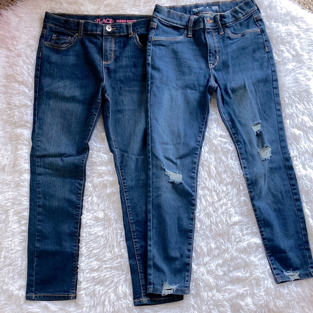 Barely worn girls Old Navy Childrens place skinny distressed jeans size 10 plus